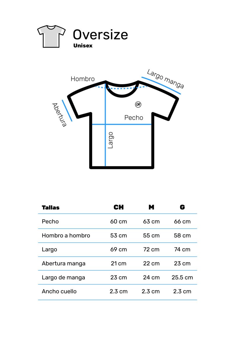 Playera-Oversize-medidas Medidas Oversize